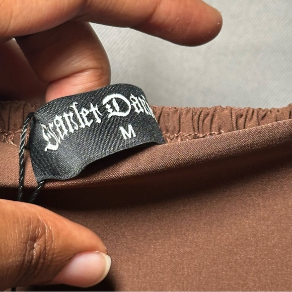 Scarlet Darkness Brown High Waist A-Line Renaissance Swing Skirt with Pockets M - Picture 9 of 16